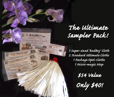 Ultimate Sampler Pack - for all cleaning needs. Chemical Free - Streak Free & Spot Free Cleaning
